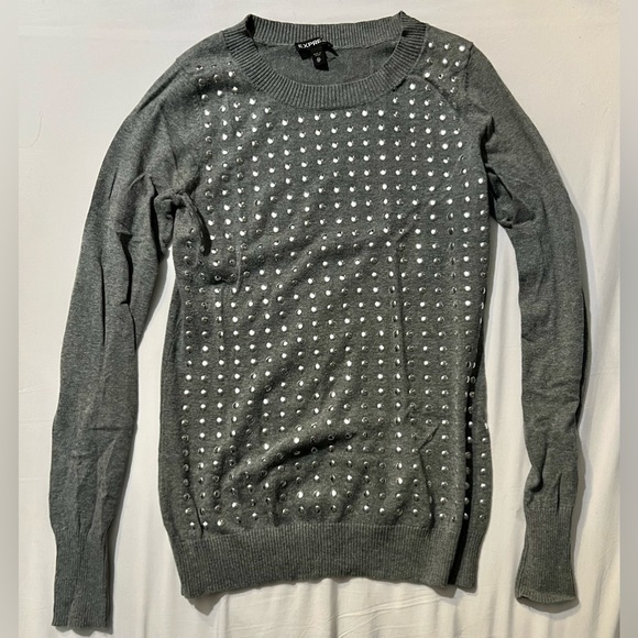 Express XS grey sweater, covered in metal buttons (forget what they’re called!!) - Picture 1 of 4